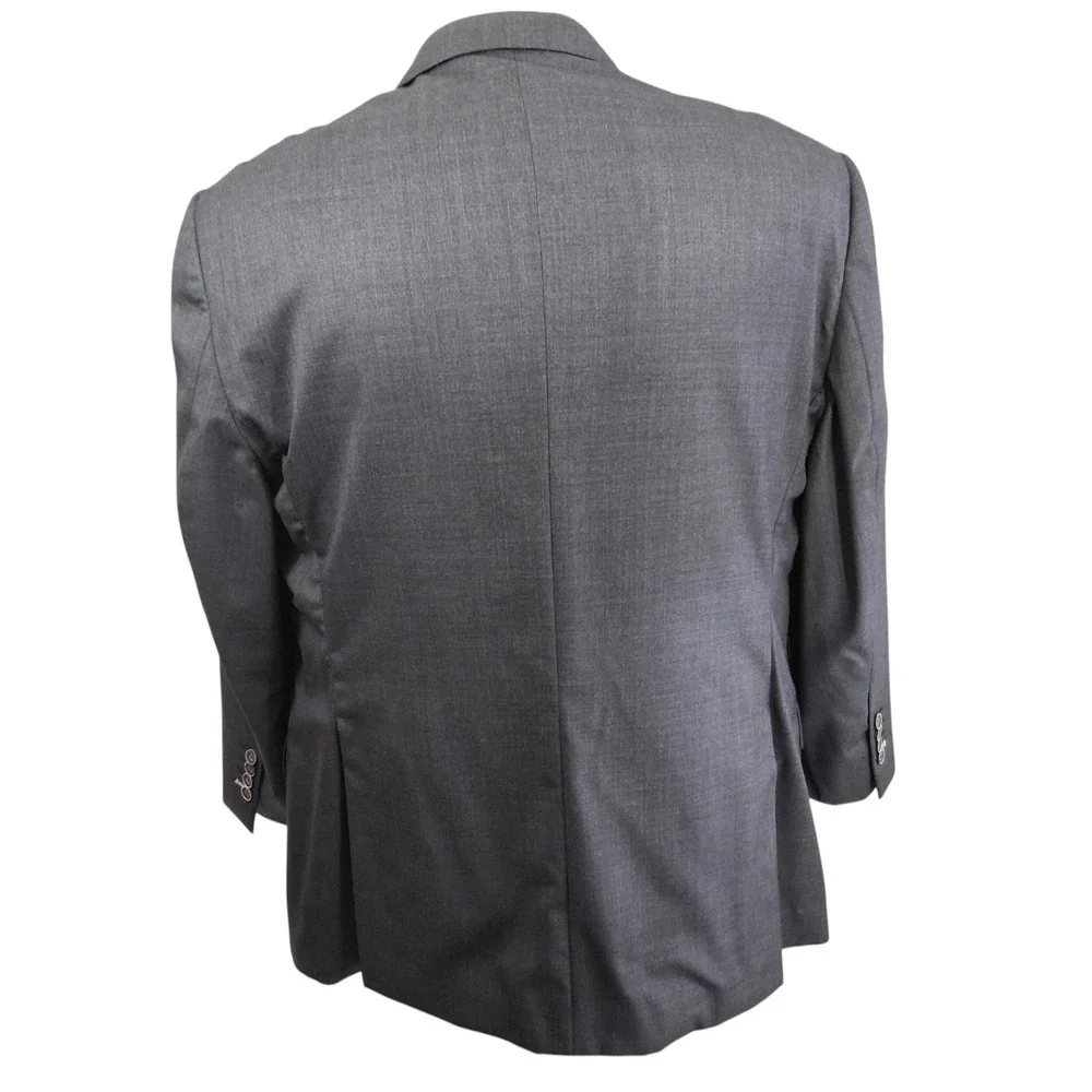 J.Hilburn Blazer 46S Gray Heathered Vitale Barberis Wool Sport Coat Double Vent